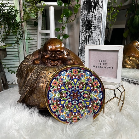 Vibrant [Sevillarte] Hanging 9" Plate <Hecho En Espana> Signed Art + 24 KT. GOLD - Picture 6 of 13